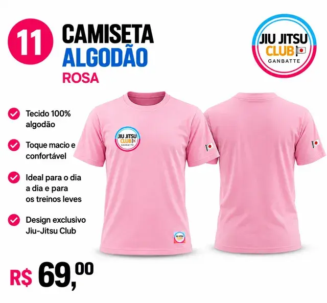 Camiseta Algodão Rosa